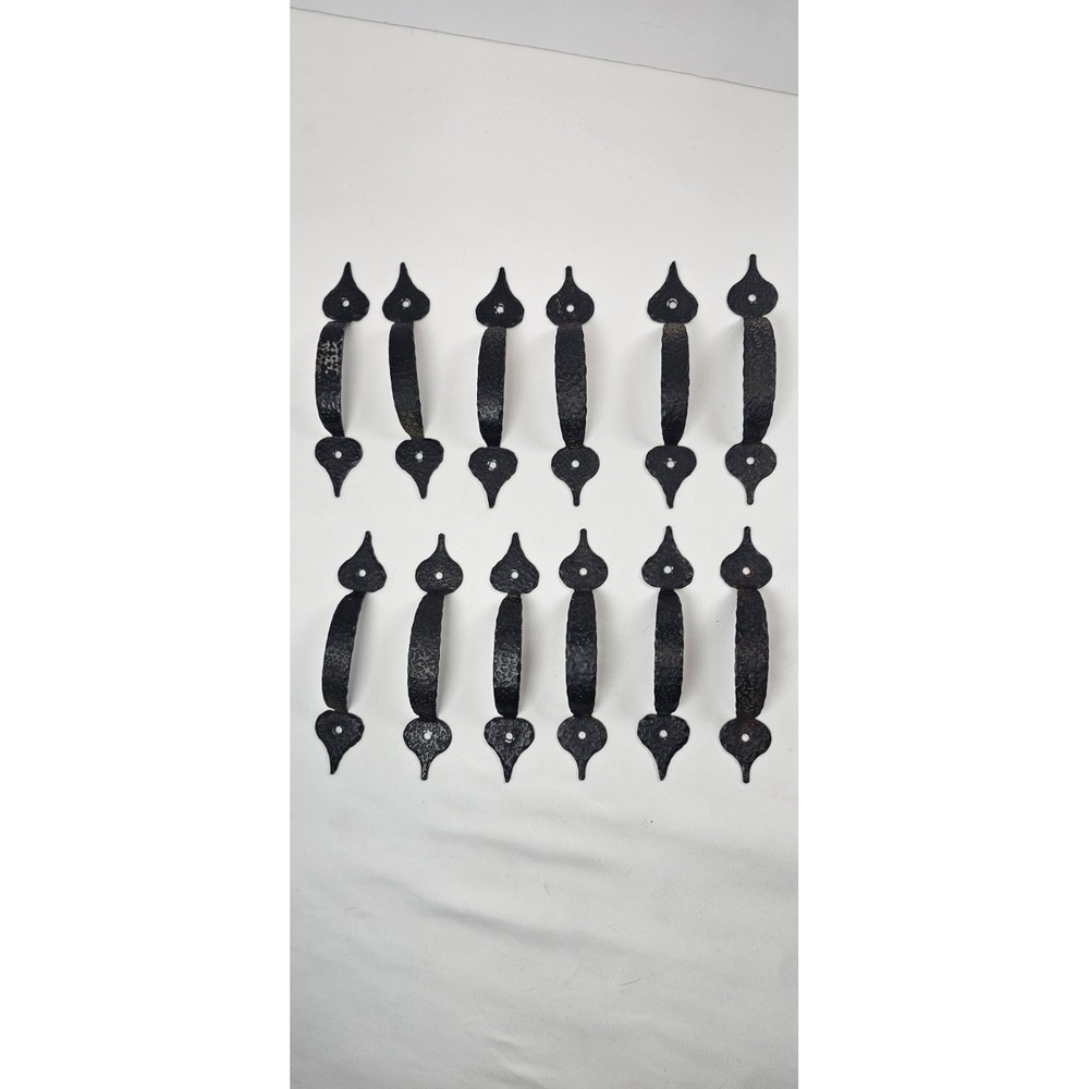 Lot of Twelve‎  Hammered Black metal Drawer Pull Cabinet Handles